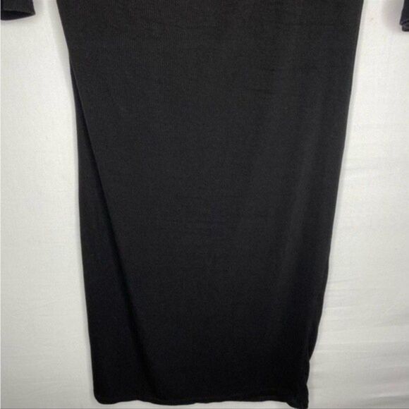Forever 21 Black Off Shoulder Ribbed 3/4 Sleeves Dress Small - Picture 4 of 8